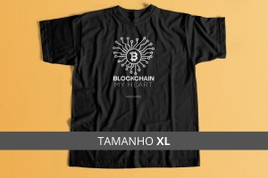 T-shirt de algodão: Blockchain my Heart (tamanho XL – 2 cores)